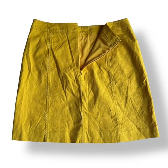 Loft Button-Front Mini Skirt Womens Size 6 Yellow Minimalist Business - Picture 7 of 8